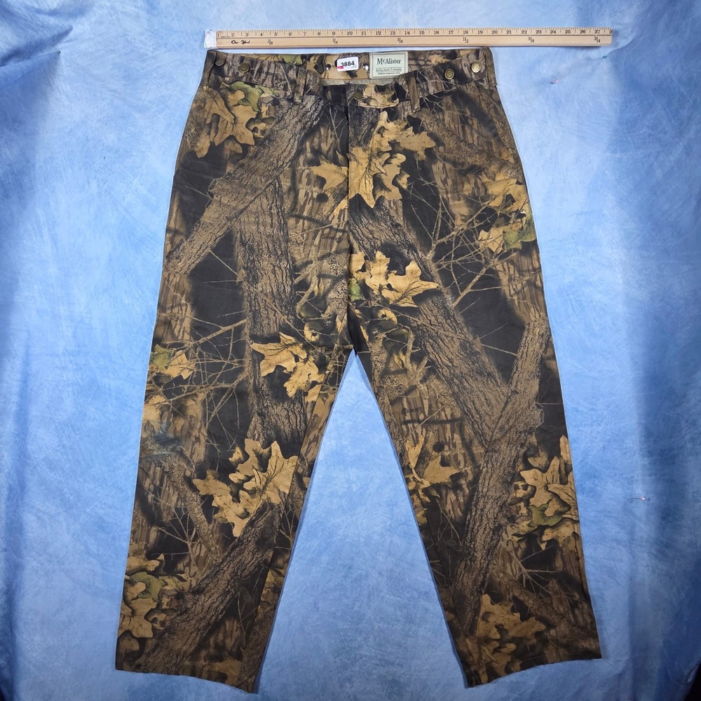 McAlister Mens 40x31 Camo Hunting Pants Cotton Canvas Made in USA Woodland Tree